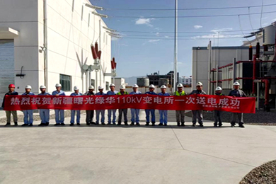 熱烈祝賀我司新疆曙光綠華項目110kV變電所一次送電成功